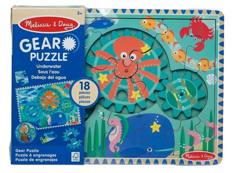 Melissa & Doug, podwodny świat, puzzle z zębatkami