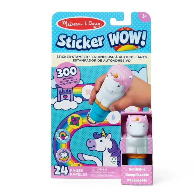 Melissa & Doug, Sticker Wow! stempel z naklejkami, Jednorożec