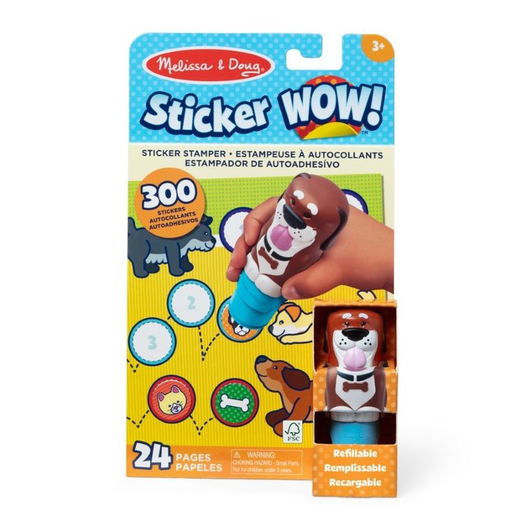 Melissa & Doug, Sticker Wow! stempel z naklejkami, Piesek