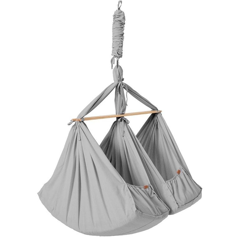 Membantu, Basic, hamak-huśtawka dla bliźniąt, podwójna, szara