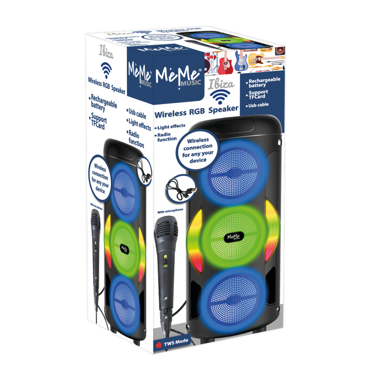 MeMe, bezprzewodowy głośnik z mikrofonem, LED