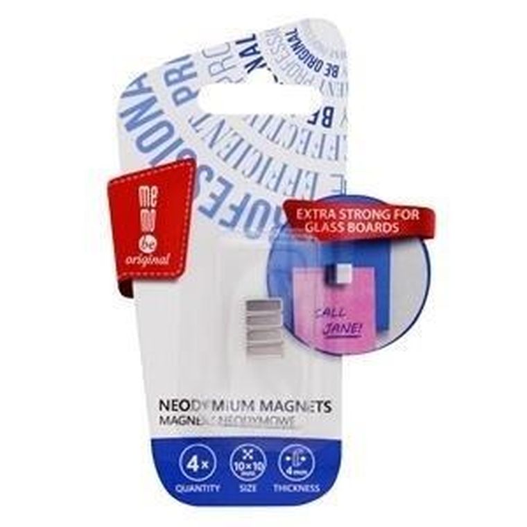 MemoBe, magnesy do tablic, neodymowe, 4 szt.