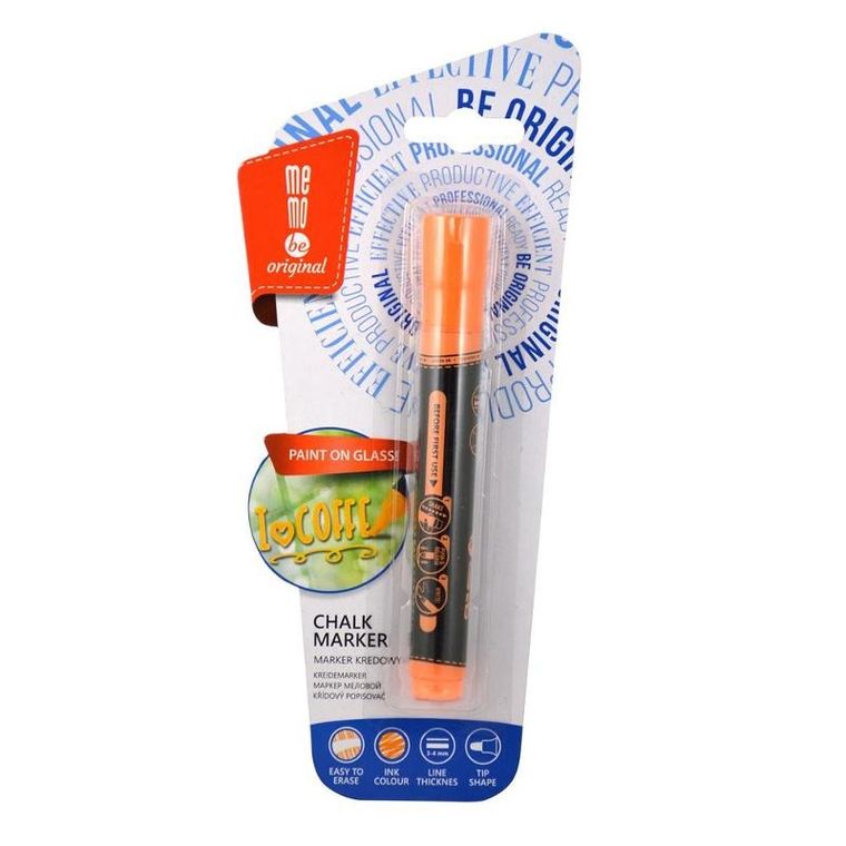 Memobe, marker kredowy, okrągła końcówka, pomarańczowy neon