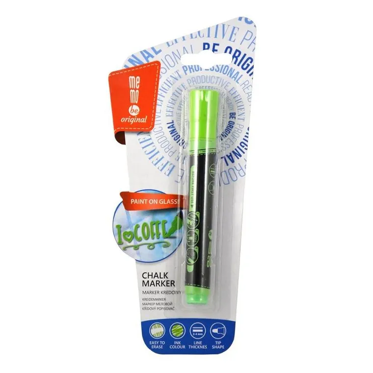 Memobe, marker kredowy, okrągła końcówka, zielony neon