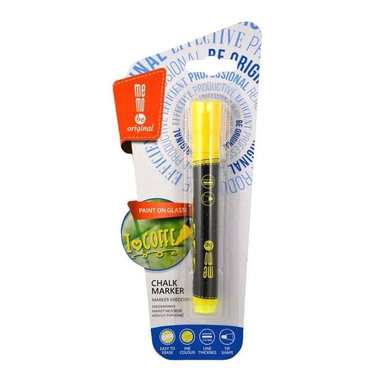 Memobe, marker kredowy, okrągła końcówka, żółty neon