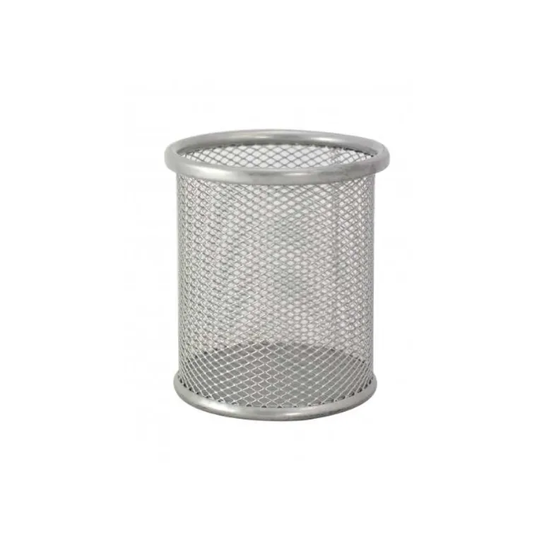 MemoBe, przybornik na długopisy, metalowy, srebrny