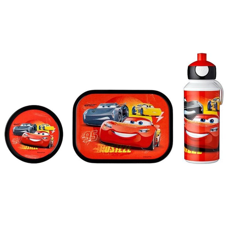 Mepal, Campus, Auta, lunchbox, bidon i pojemnik na owoce, zestaw