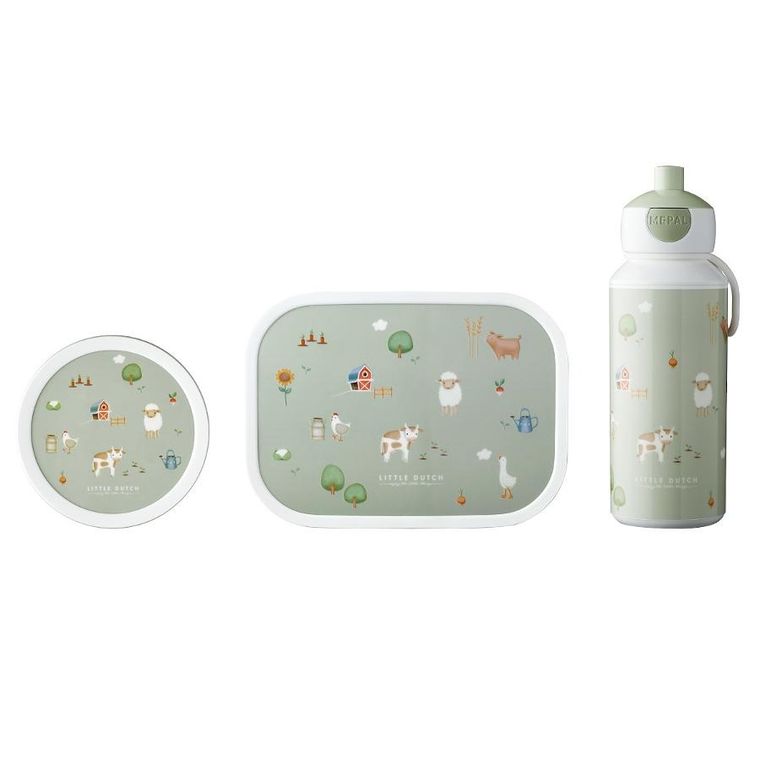 Mepal, Campus, Little Farm, lunchbox, bidon i pojemnik na owoce, zestaw