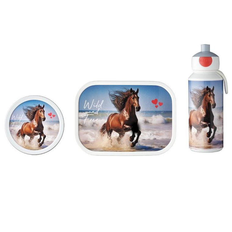 Mepal, Campus, Wild Horse, lunchbox, bidon i pojemnik na owoce, zestaw