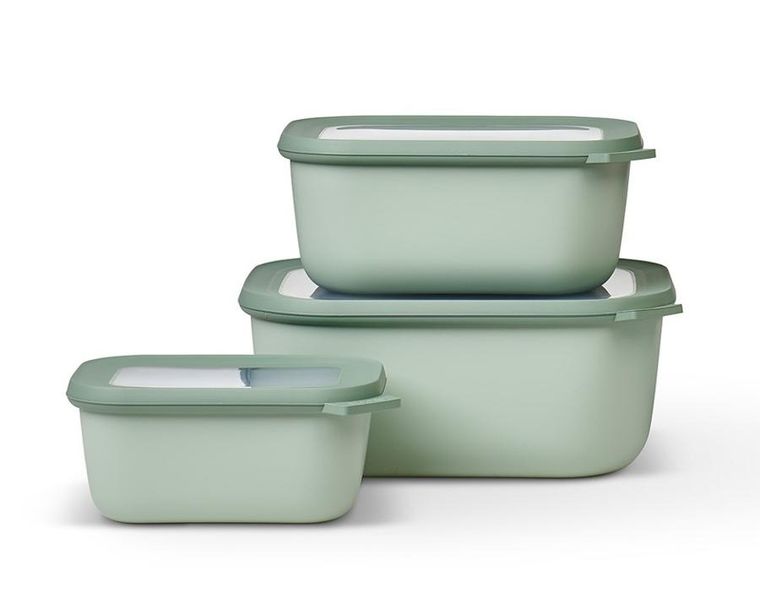 Mepal, Cirqula, zestaw 3 misek, prostokątna, Nordic Jade, 750+1500+3000 ml