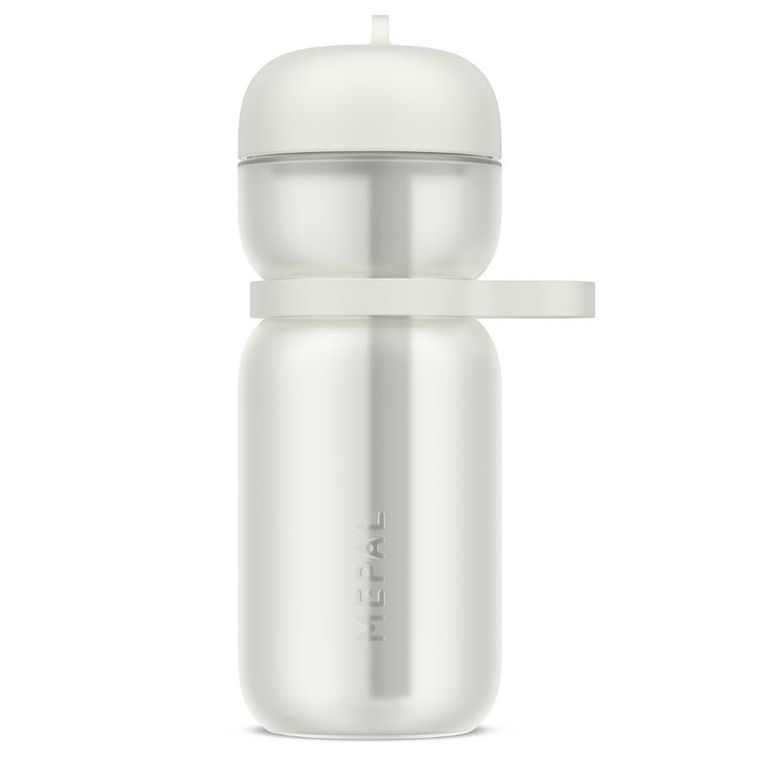 Mepal, Flip Active, bidon sportowy ze słomką, Ceramic White, 600 ml