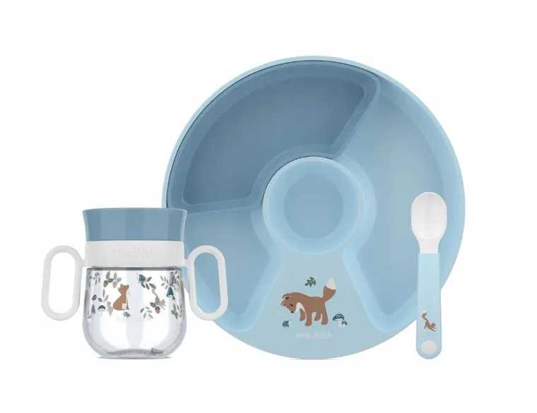 Mepal, Mio, Forest Friends, zestaw obiadowy dziecięcy, niebieski, 3 szt.