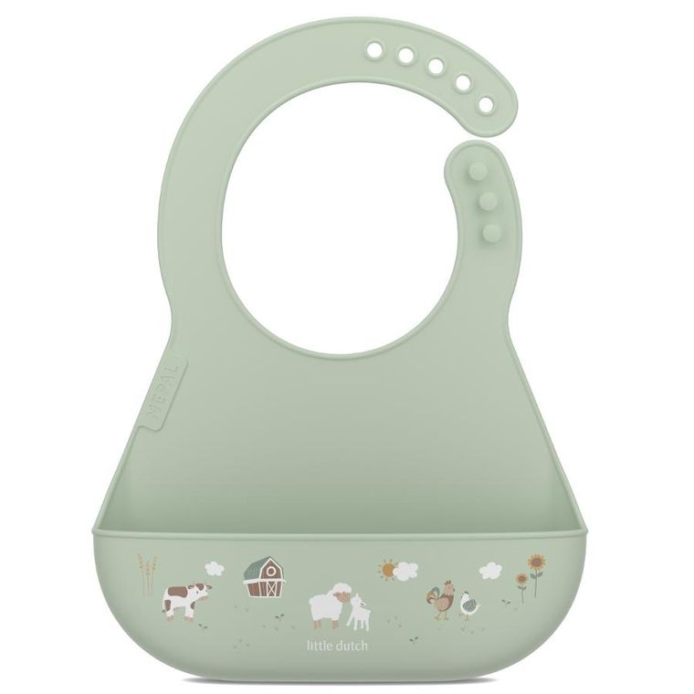 Mepal, Mio, Little Farm, śliniak silikonowy z kieszonką