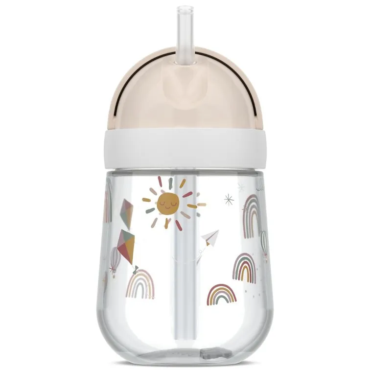 Mepal, Mio, Sunshine&Rainbow, kubek dziecięcy ze słomką, 9m+, 300 ml