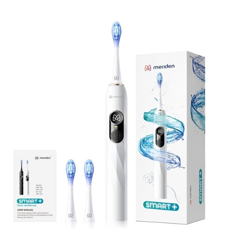 Meriden, Smart+, szczoteczka soniczna z wyświetlaczem LED, 5 trybów mycia, biała