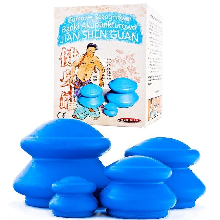 Meridian, Jian Shen Guan, gumowe bańki chińskie akupunkturowe, bezogniowe, 4 szt.