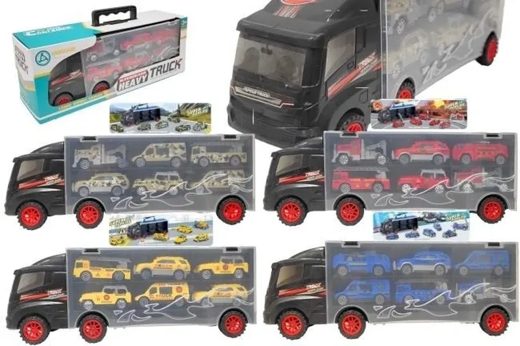 Merkpol, ciężarówka transporter z 6 autami, 32cm