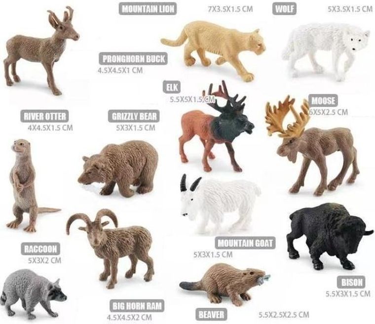 Merkpol, dzikie zwierzęta Ameryki Północnej, zestaw figurek