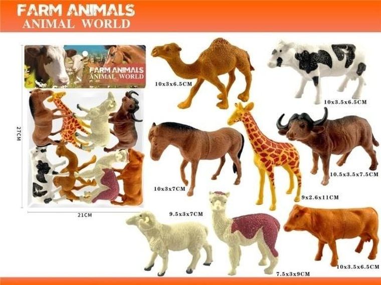 Merkpol, dzikie zwierzęta, zestaw figurek, 8 szt.