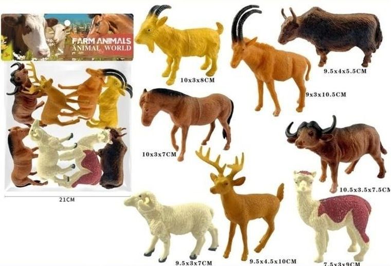 Merkpol, dzikie zwierzęta, zestaw figurek, 8 szt.