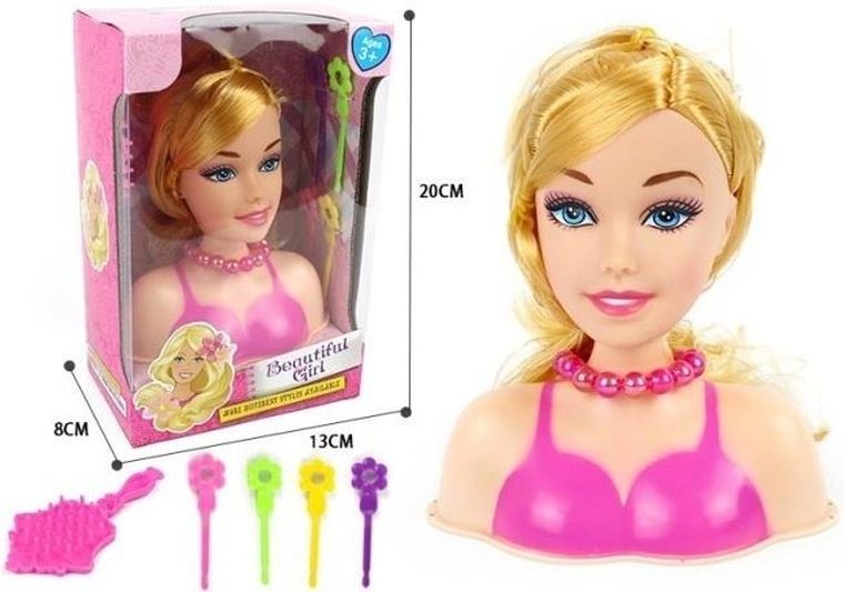 Merkpol, głowa do stylizacji fryzur z akcesoriami