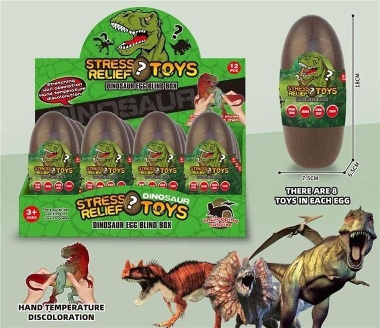 Merkpol, jajo z figurką dinozaura zmieniającego kolor, 1 szt.