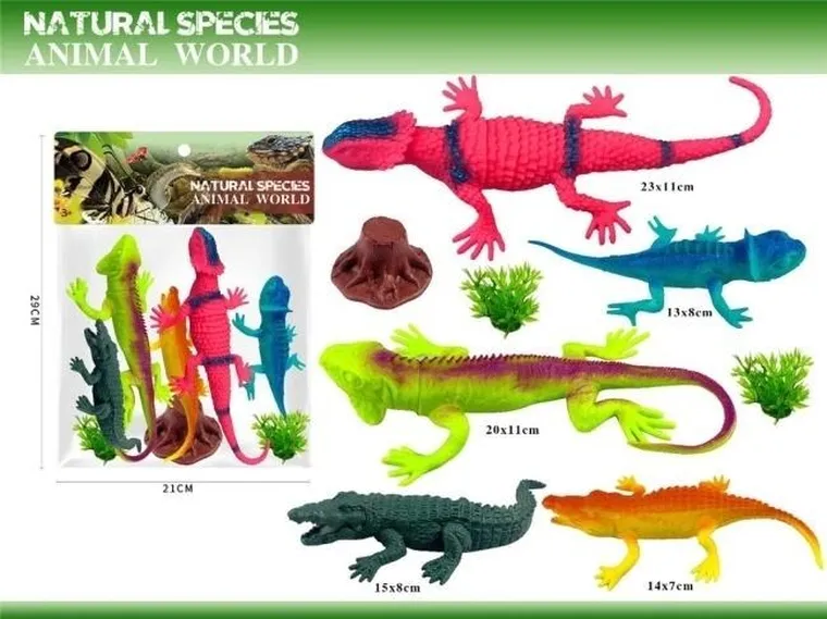 Merkpol, jaszczurki, zestaw figurek, 5 szt.