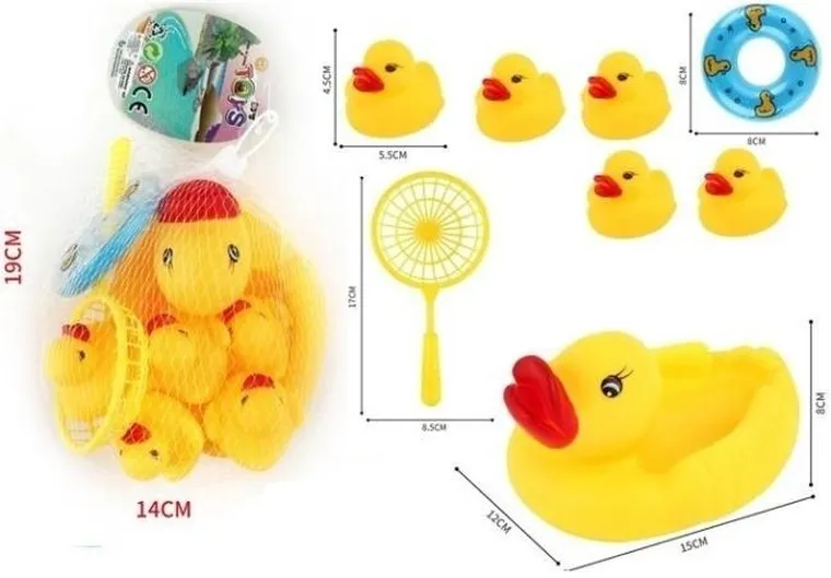 Merkpol, kaczuszka z kaczątkami, zabawki do kąpieli