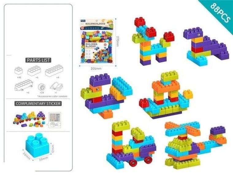 Merkpol, klocki, 88 elementów