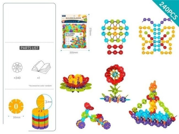 Merkpol, klocki konstrukcyjne, 240 elementów