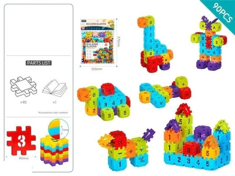 Merkpol, klocki z liczbami, 90 elementów
