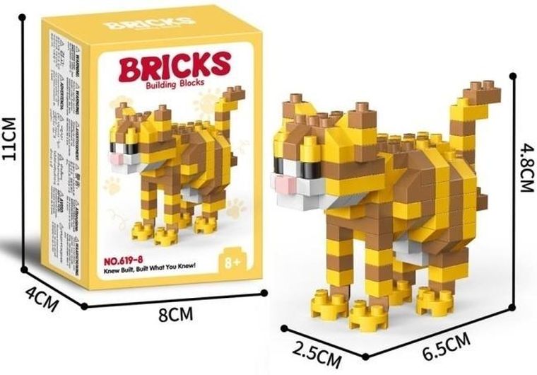 Merkpol, kot, klocki konstrukcyjne, 150 elementów