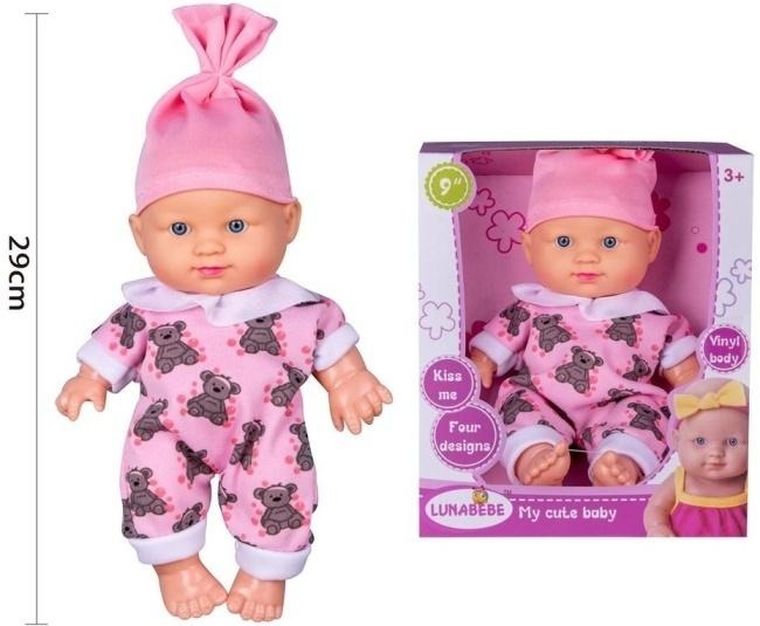 Merkpol, lalka bobas w różowym ubranku