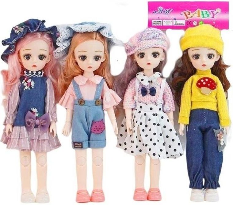 Merkpol, lalka stylowa, zginane ręce i nogi, 29 cm, 1 szt.