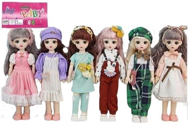 Merkpol, lalka stylowa, zginane ręce i nogi, 29 cm, 1 szt.