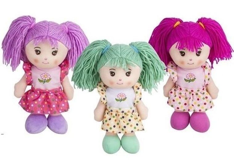 Merkpol, lalka szmacianka, kolorowe włosy, 1 szt.