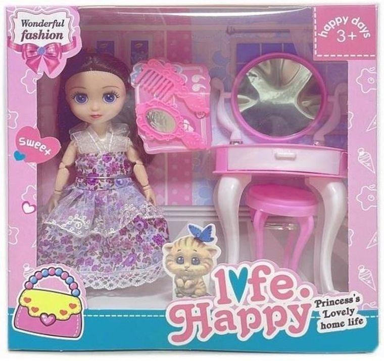 Merkpol, lalka z toaletką i akcesoriami