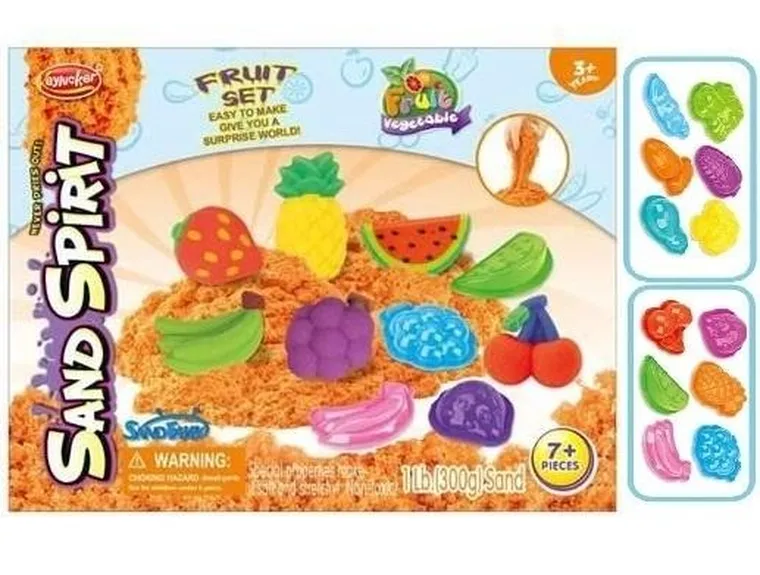 Merkpol, Magiczny piasek, zestaw z foremkami, owoce