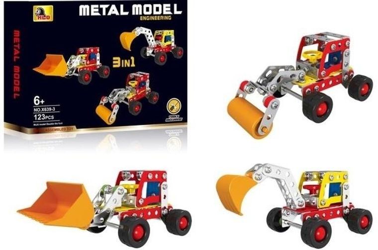 Merkpol, metalowe klocki konstrukcyjne 3w1, 123 elementy