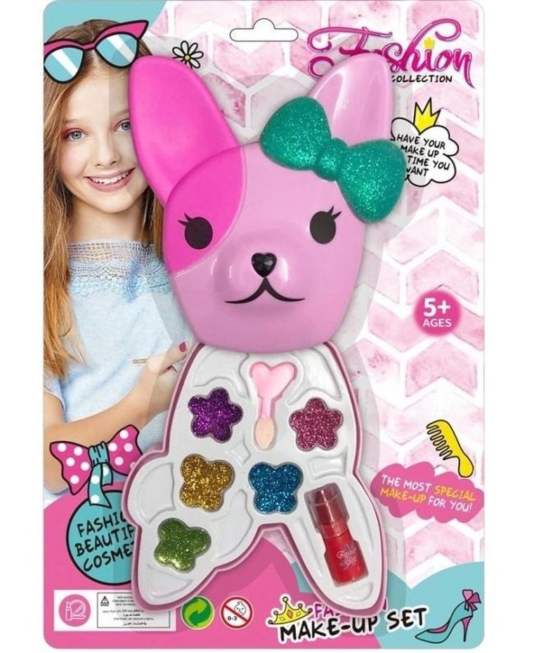 Merkpol, paletka do makijażu w kształcie pieska z kokardką