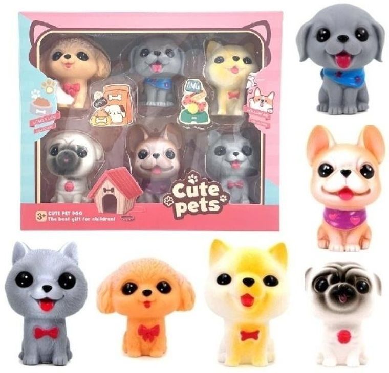 Merkpol, pieski, zestaw figurek, 6 szt.