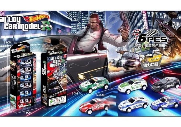 Merkpol, pojazdy metalowe, 6 szt.