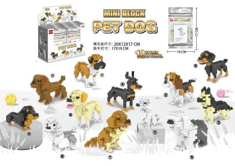 Merkpol, psy, klocki konstrukcyjne, 1 szt.