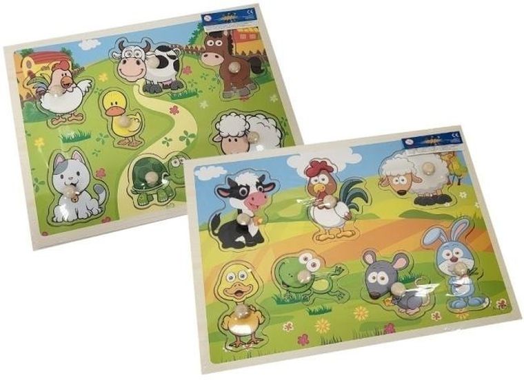 Merkpol, puzzle drewniane z uchwytami, zwierzęta domowe, 1szt.