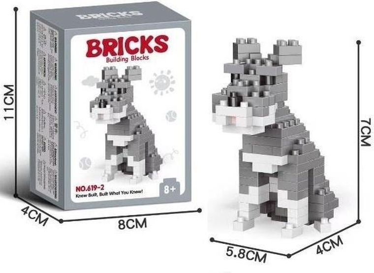 Merkpol, sznaucer, klocki konstrukcyjne, 150 elementów