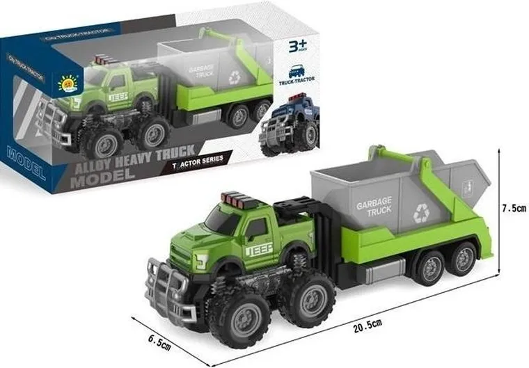 Merkpol, terenówka, pojazd metalowy z przyczepą