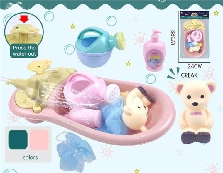 Merkpol, wanienka z akcesoriami, zestaw zabawek do kąpieli