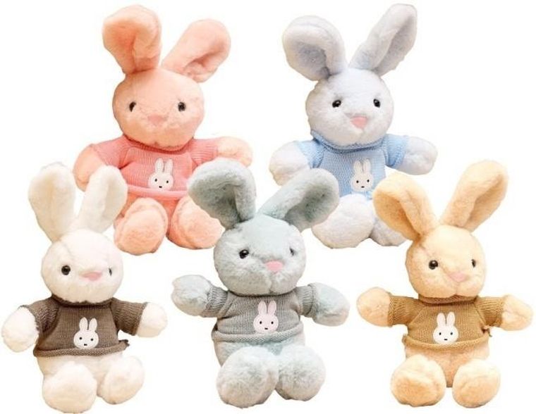 Merkpol, zając w bluzce, maskotka, 30 cm, 1 szt.