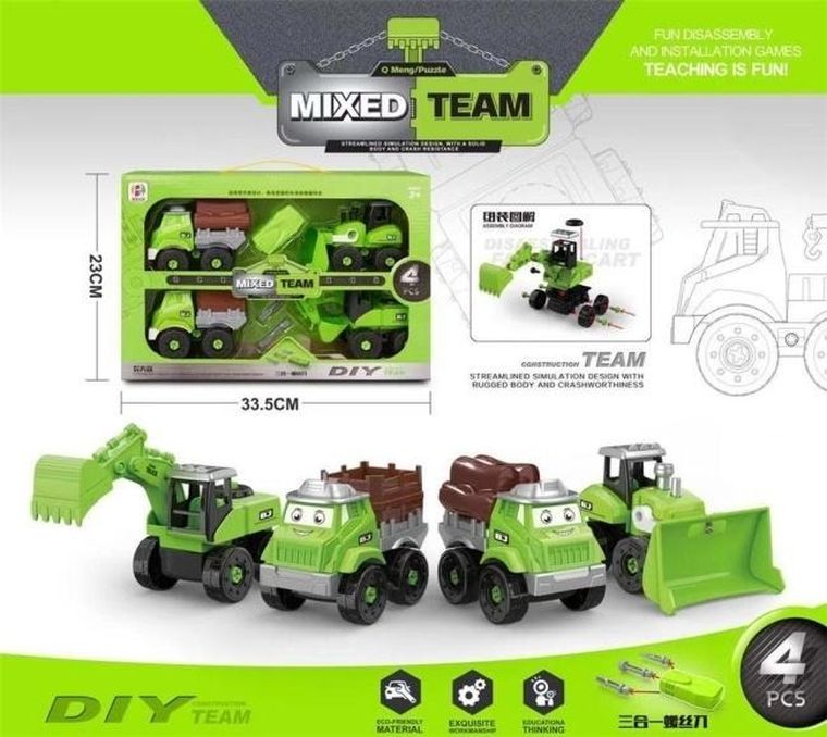 Merkpol, zestaw 4 aut do rozkręcania