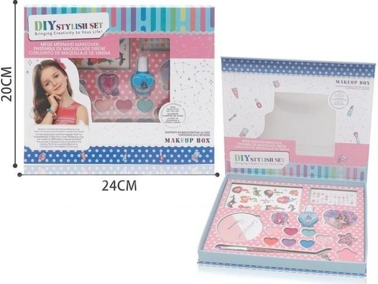 Merkpol, zestaw do makijażu z naklejkami, mała syrenka